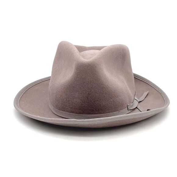 NWT Anthropologie Taupe Wool Fedora Hat Grosgrain Band Wide Brim One Size Womens main image 4